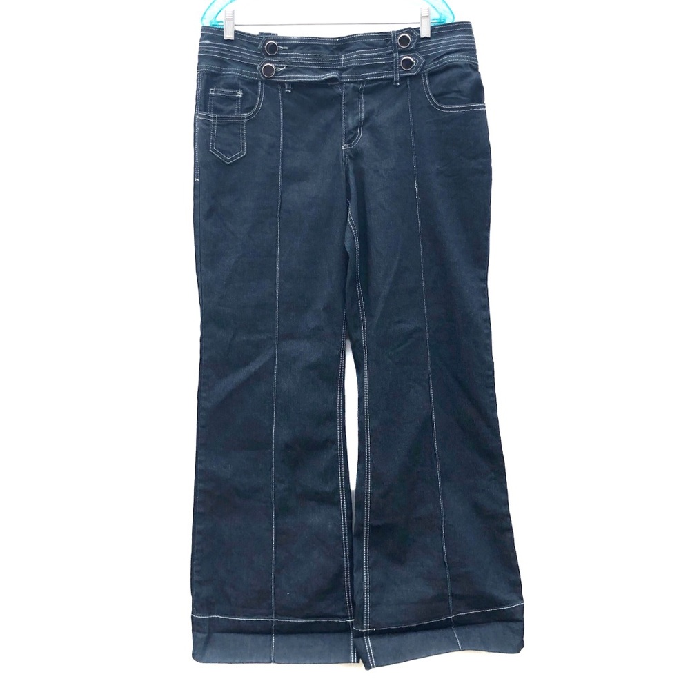 Bugle Boy For Her Jeans Stretch Retro Bootcut Sequined Casual Denim Pants NWT 16